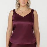 Soho Cami in Bordeaux Satin