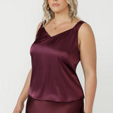 Soho Cami in Bordeaux Satin