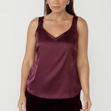 Soho Cami in Bordeaux Satin