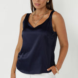 Crafted from a luxurious, soft, stretch satin, the Soho Cami brings a modern elegance to after-dark dressing.