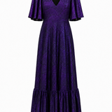 One of a Kind - Bijoux Reversible Maxi Dress in Purple Mikado