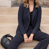 Longline Tailored Jacket in Charcoal