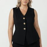 V-neck Vest in Black