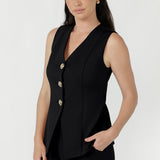 V-neck Vest in Black