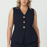 V-neck Vest in Charcoal