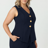 V-neck Vest in Charcoal