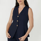 V-neck Vest in Charcoal