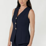 V-neck Vest in Charcoal