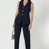 V-neck Vest in Charcoal