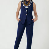 Tapered Leg Pant in French Navy
