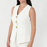 V-neck Vest in Ivory
