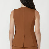 V-neck Vest in Toffee