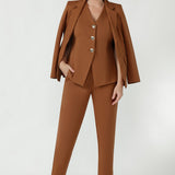 V-neck Vest in Toffee