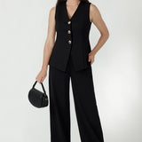 V-neck Vest in Black