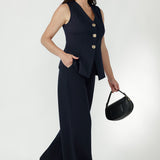 V-neck Vest in Charcoal