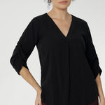 Made from a soft, breathable Tencel Viscose fabric, it boasts a sand-washed texture that feels luxurious against the skin and drapes beautifully, offering a flattering silhouette. Available in size 8-24.