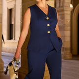 V-neck Vest in French Navy