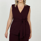 Vienna Vest in Wine Smart Crepe