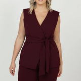 Vienna Vest in Wine Smart Crepe