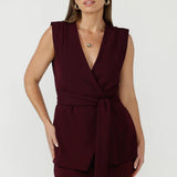 Vienna Vest in Wine Smart Crepe
