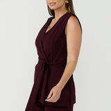 Vienna Vest in Wine Smart Crepe