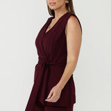 Vienna Vest in Wine Smart Crepe