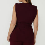 Vienna Vest in Wine Smart Crepe