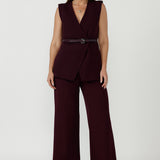 Vienna Vest in Wine Smart Crepe