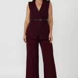 Vienna Vest in Wine Smart Crepe
