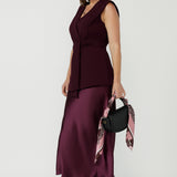 Vienna Vest in Wine Smart Crepe