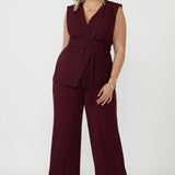 Drew Pant in Wine Smart Crepe