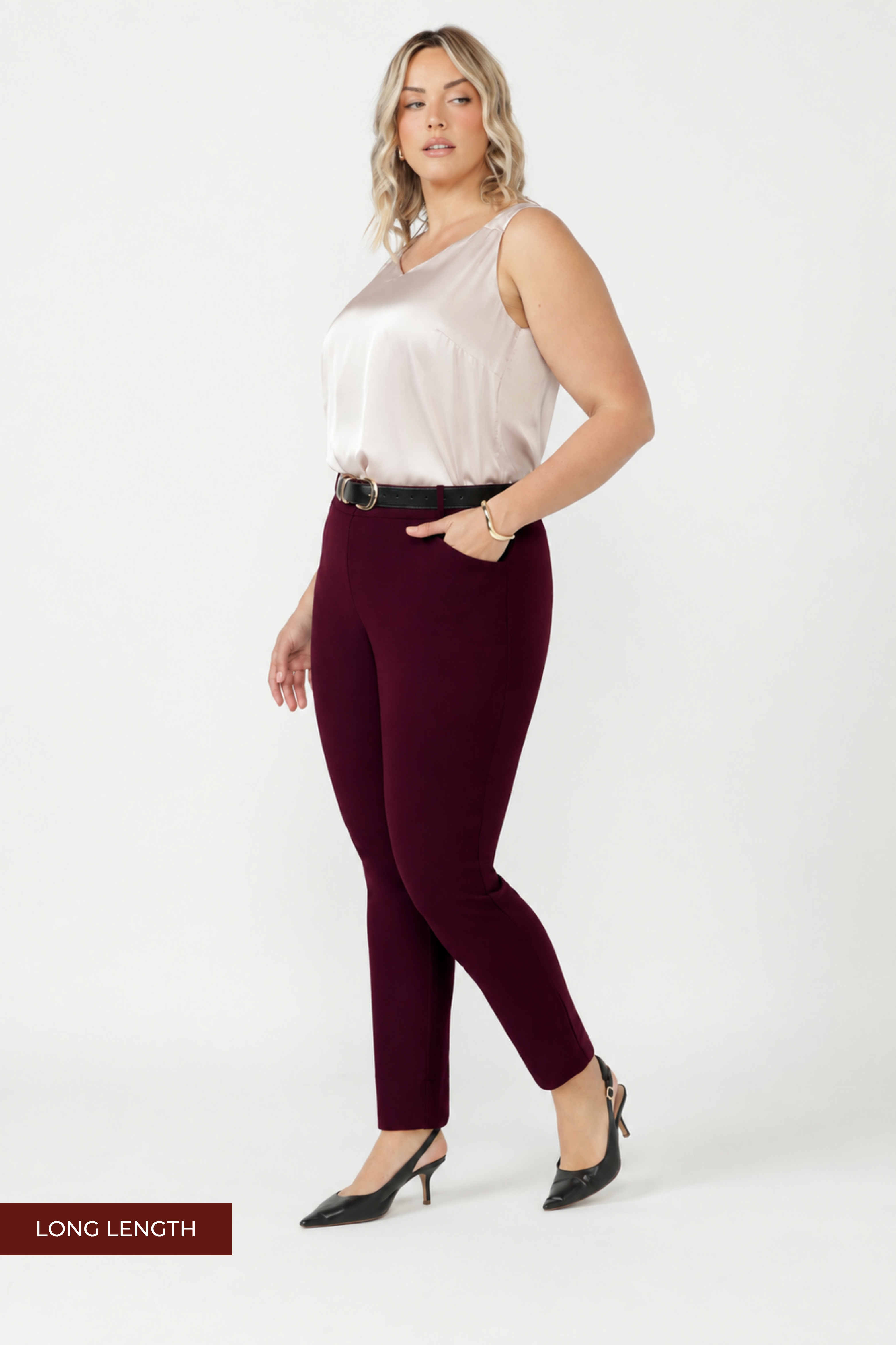 Corbin Pant in Wine Smart Crepe