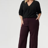 Wide Leg Pant in Wine