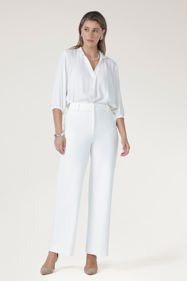 Wide Leg Pant in Ivory