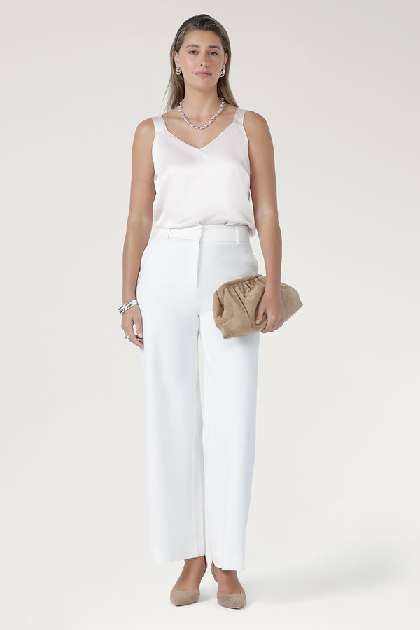 Wide Leg Pant in Ivory