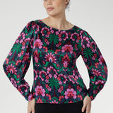 Zara Top in Garden Fantasia Stretch Silk