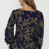 Zara Top in Midnight Botanica