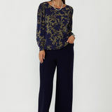 Zara Top in Midnight Botanica