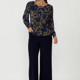 Zara Top in Midnight Botanica