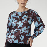 Zara Top in Plum Dispersia Stretch Silk