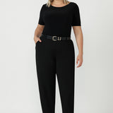 Smart Crepe Liv Barrel Leg Pant in Black