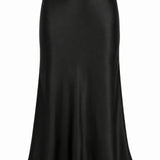 Zero Waste - Manhattan Maxi Skirt in Black Satin
