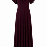 One of a Kind - Alicia Maxi Dress in Black Cherry