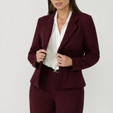 Sara Jacket in Wine Smart Crepe