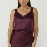 Soho Cami in Bordeaux Satin